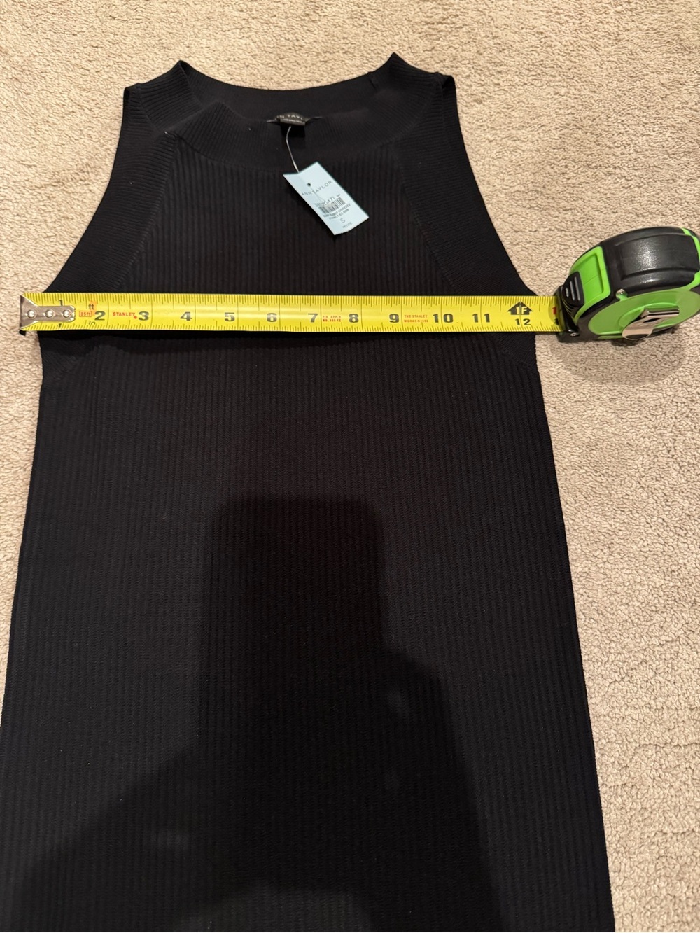 Ann Taylor Black Ribbed Knit Shell - Picture 4 of 8